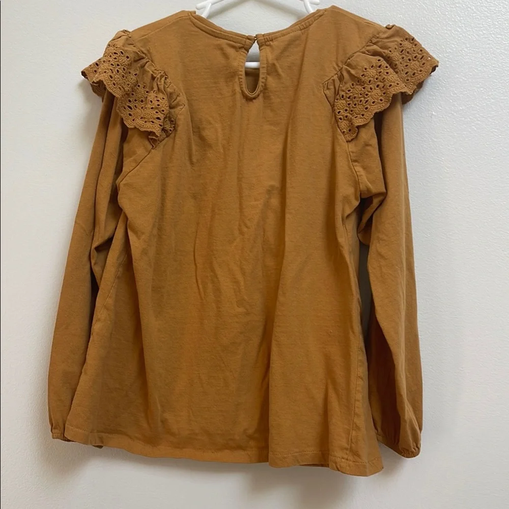 Girls Brown Ruffle Top - Picture 5 of 5